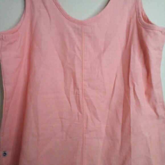 Ocean Coast Shirt Women M Sleeveless 100% Cotton Peach Orange - Picture 15 of 16